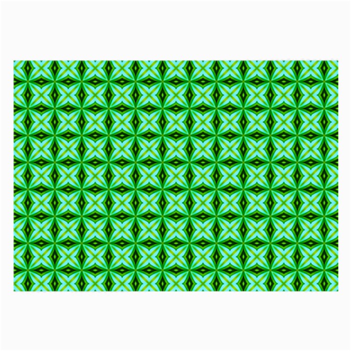 Green Abstract Tile Pattern Glasses Cloth (Large, Two Sided)