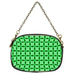 Green Abstract Tile Pattern Chain Purse (one Side) by GardenOfOphir