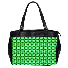 Green Abstract Tile Pattern Oversize Office Handbag (two Sides) by GardenOfOphir