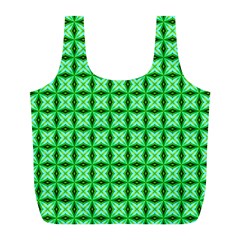 Green Abstract Tile Pattern Reusable Bag (l) by GardenOfOphir