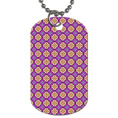 Purple Decorative Quatrefoil Dog Tag (Two-sided) 