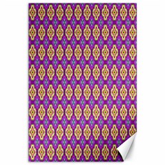 Purple Decorative Quatrefoil Canvas 12  x 18  (Unframed)