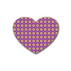 Purple Decorative Quatrefoil Drink Coasters (Heart)