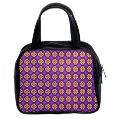 Purple Decorative Quatrefoil Classic Handbag (Two Sides)