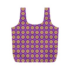 Purple Decorative Quatrefoil Reusable Bag (M)