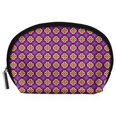Purple Decorative Quatrefoil Accessory Pouch (Large)
