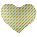 Aqua Mint Pattern 19  Premium Heart Shape Cushion Front