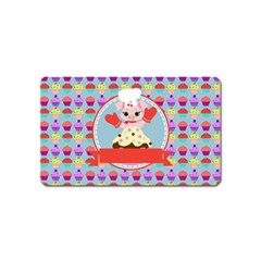 Cupcake With Cute Pig Chef Magnet (name Card) by GardenOfOphir