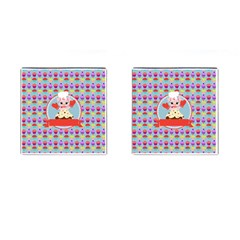 Cupcake With Cute Pig Chef Cufflinks (square) by GardenOfOphir