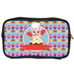 Cupcake With Cute Pig Chef Travel Toiletry Bag (two Sides) by GardenOfOphir
