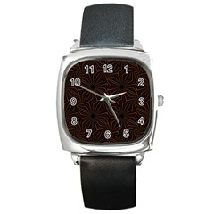 Tribal Geometric Vintage Pattern  Square Leather Watch