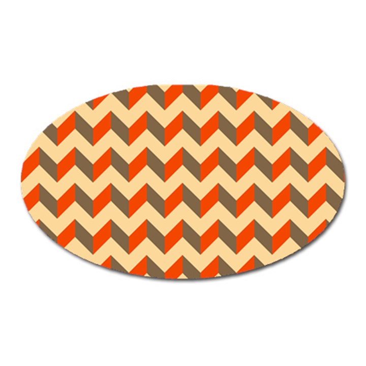 Modern Retro Chevron Patchwork Pattern  Magnet (Oval)