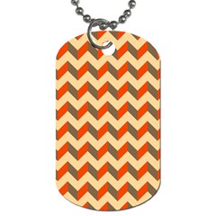 Modern Retro Chevron Patchwork Pattern  Dog Tag (two-sided)  by GardenOfOphir