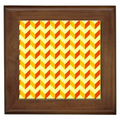 Modern Retro Chevron Patchwork Pattern  Framed Ceramic Tile