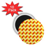Modern Retro Chevron Patchwork Pattern  1.75  Button Magnet (10 pack)