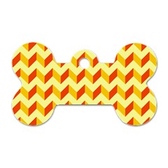 Modern Retro Chevron Patchwork Pattern  Dog Tag Bone (One Sided)