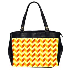 Modern Retro Chevron Patchwork Pattern  Oversize Office Handbag (Two Sides)