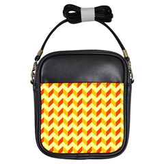 Modern Retro Chevron Patchwork Pattern  Girl s Sling Bag