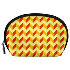 Modern Retro Chevron Patchwork Pattern  Accessory Pouch (Large)