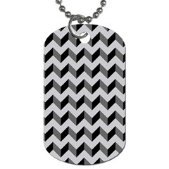 Modern Retro Chevron Patchwork Pattern  Dog Tag (two-sided)  by GardenOfOphir