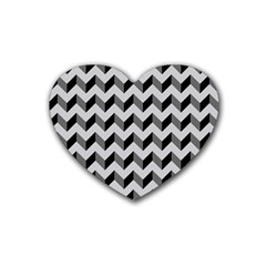 Modern Retro Chevron Patchwork Pattern  Drink Coasters (Heart)