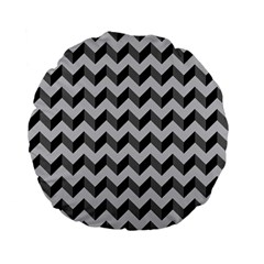 Modern Retro Chevron Patchwork Pattern  15  Premium Flano Round Cushion 