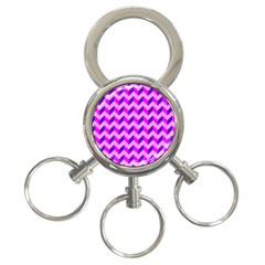 Modern Retro Chevron Patchwork Pattern 3-Ring Key Chain