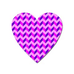 Modern Retro Chevron Patchwork Pattern Magnet (Heart)