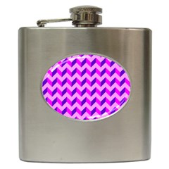 Modern Retro Chevron Patchwork Pattern Hip Flask by GardenOfOphir