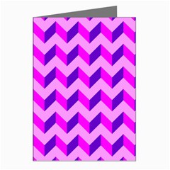 Modern Retro Chevron Patchwork Pattern Greeting Card (8 Pack)