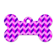 Modern Retro Chevron Patchwork Pattern Dog Tag Bone (One Sided)