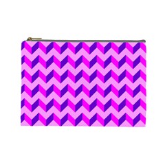 Modern Retro Chevron Patchwork Pattern Cosmetic Bag (Large)