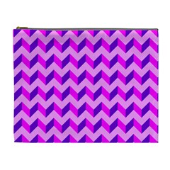 Modern Retro Chevron Patchwork Pattern Cosmetic Bag (XL)