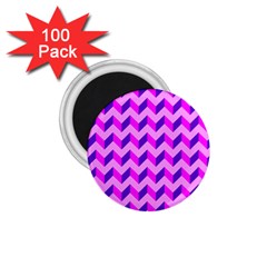 Modern Retro Chevron Patchwork Pattern 1 75  Button Magnet (100 Pack) by GardenOfOphir