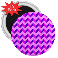 Modern Retro Chevron Patchwork Pattern 3  Button Magnet (10 Pack) by GardenOfOphir