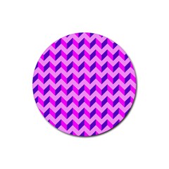 Modern Retro Chevron Patchwork Pattern Drink Coasters 4 Pack (round) by GardenOfOphir