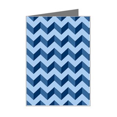 Tiffany Blue Modern Retro Chevron Patchwork Pattern Mini Greeting Card