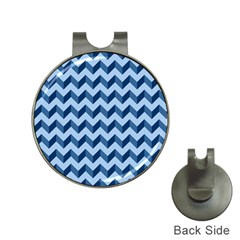 Tiffany Blue Modern Retro Chevron Patchwork Pattern Hat Clip with Golf Ball Marker