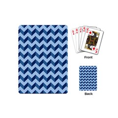 Tiffany Blue Modern Retro Chevron Patchwork Pattern Playing Cards (Mini)