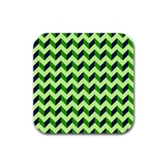 Green Modern Retro Chevron Patchwork Pattern Drink Coasters 4 Pack (square) by GardenOfOphir