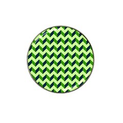 Green Modern Retro Chevron Patchwork Pattern Golf Ball Marker 4 Pack (for Hat Clip) by GardenOfOphir