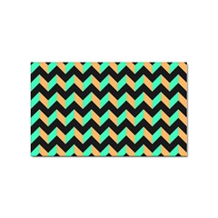 Neon And Black Modern Retro Chevron Patchwork Pattern Sticker 10 Pack (rectangle) by GardenOfOphir