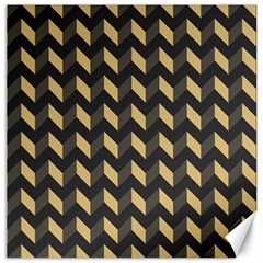 Tan Gray Modern Retro Chevron Patchwork Pattern Canvas 16  X 16  (unframed) by GardenOfOphir