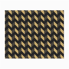 Tan Gray Modern Retro Chevron Patchwork Pattern Glasses Cloth (small, Two Sided)