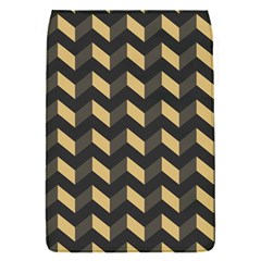 Tan Gray Modern Retro Chevron Patchwork Pattern Removable Flap Cover (small) by GardenOfOphir