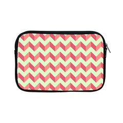 Mint Pink Modern Retro Chevron Patchwork Pattern Apple Ipad Mini Zippered Sleeve by GardenOfOphir