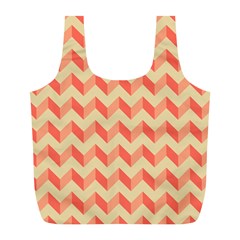 Modern Retro Chevron Patchwork Pattern Reusable Bag (l) by GardenOfOphir