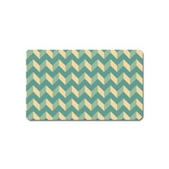 Mint Modern Retro Chevron Patchwork Pattern Magnet (name Card) by GardenOfOphir