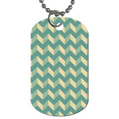 Mint Modern Retro Chevron Patchwork Pattern Dog Tag (one Sided) by GardenOfOphir