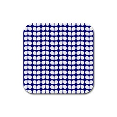 Blue And White Leaf Pattern Drink Coasters 4 Pack (square) by GardenOfOphir